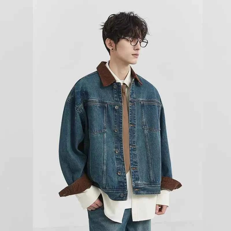 Men's Vintage Hip Hop Retro Washed Denim Jacket