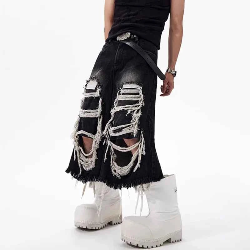 Streetwear Broken Hole Denim Jorts