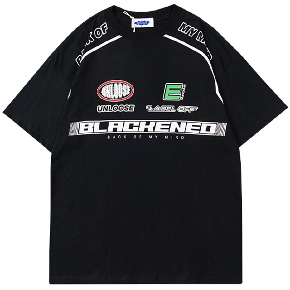 Streetwear Oversized Fashion Motorcycle Racing Style T-Shirt