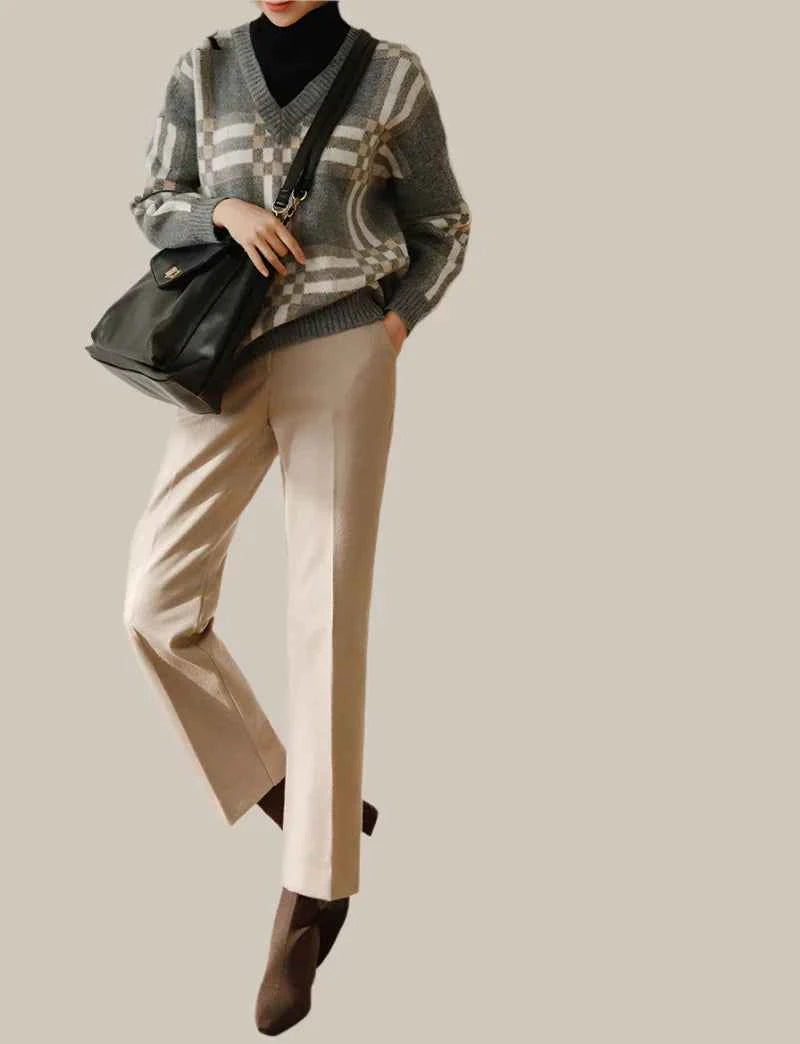 Stylish Thick Woolen Suit Pants