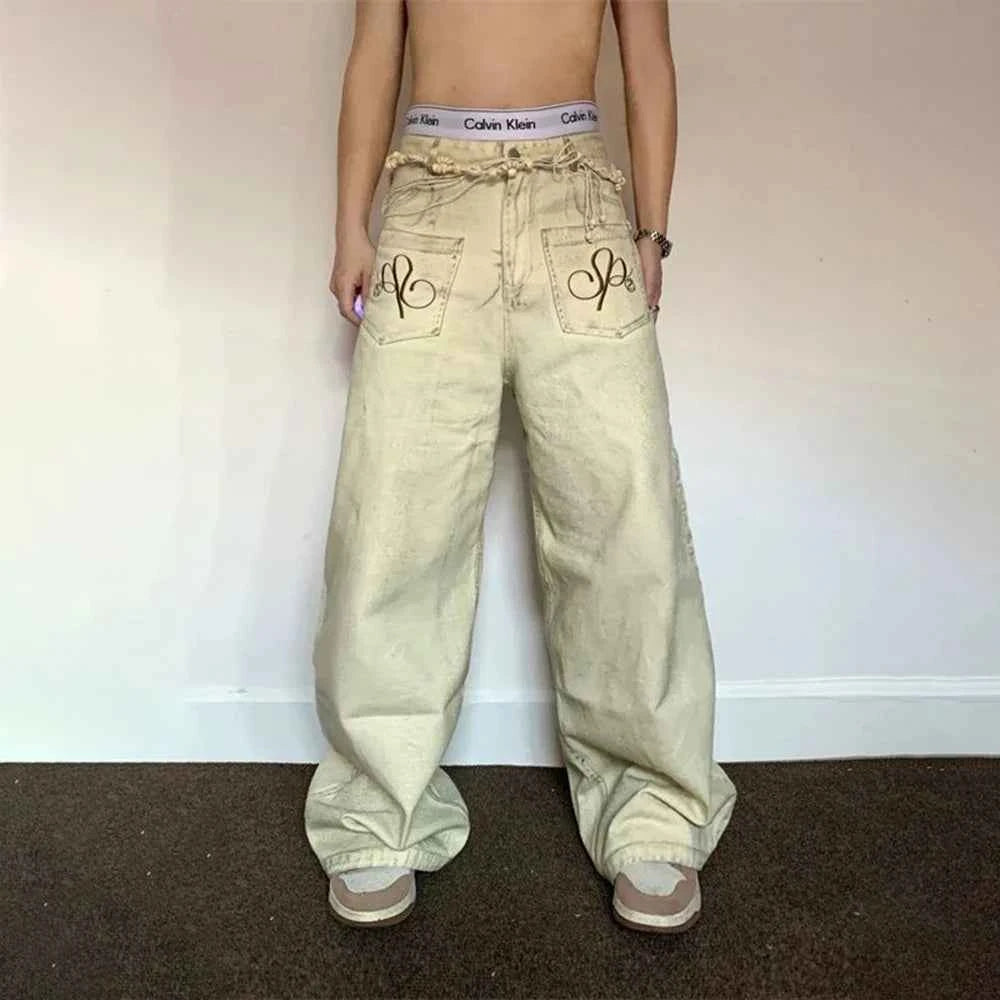 American Style Cool Retro Washed Straight Jeans