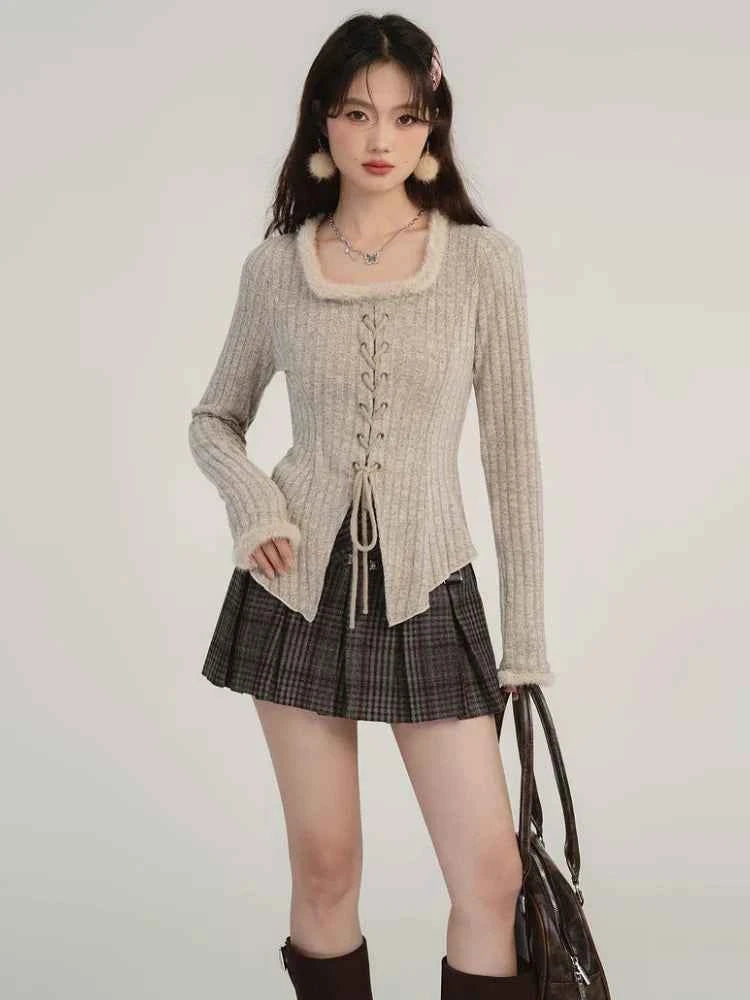 Women Korean Vintage Knitted Cardigan