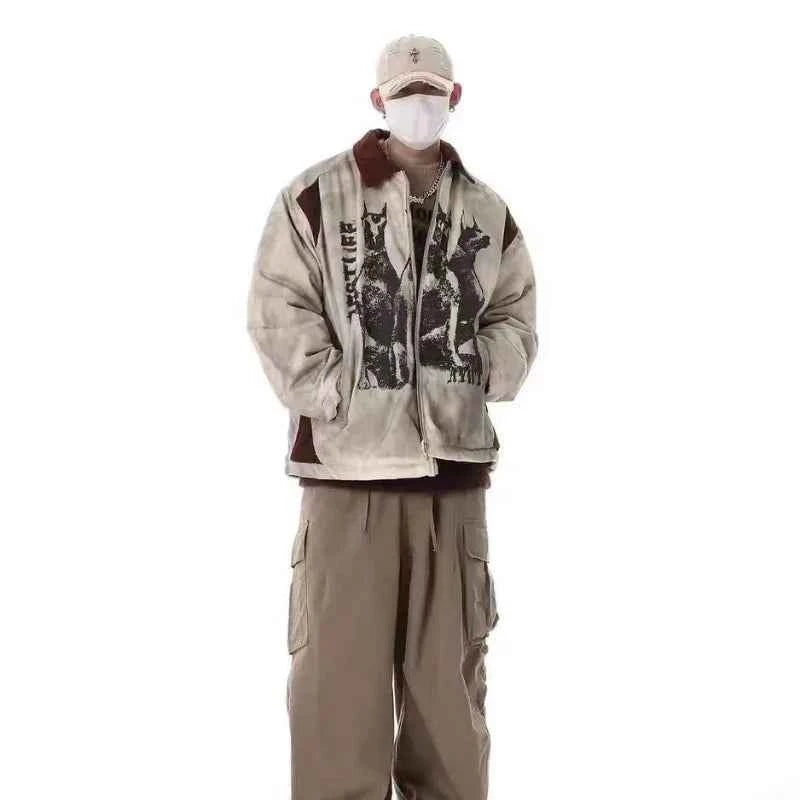 Retro Doberman Double Layered Jacket - Oversized Technical Streetwear Shell