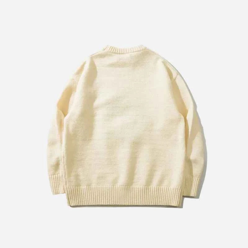 Cozy Streetwear Puppy Dog Knit Sweater