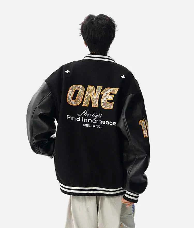 Casual Korean Style Loose Baseball Varsity Jacket