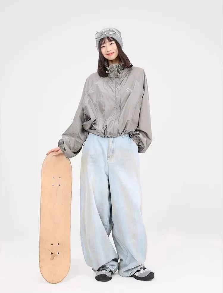 Vintage Light Blue Washed Hip Pants