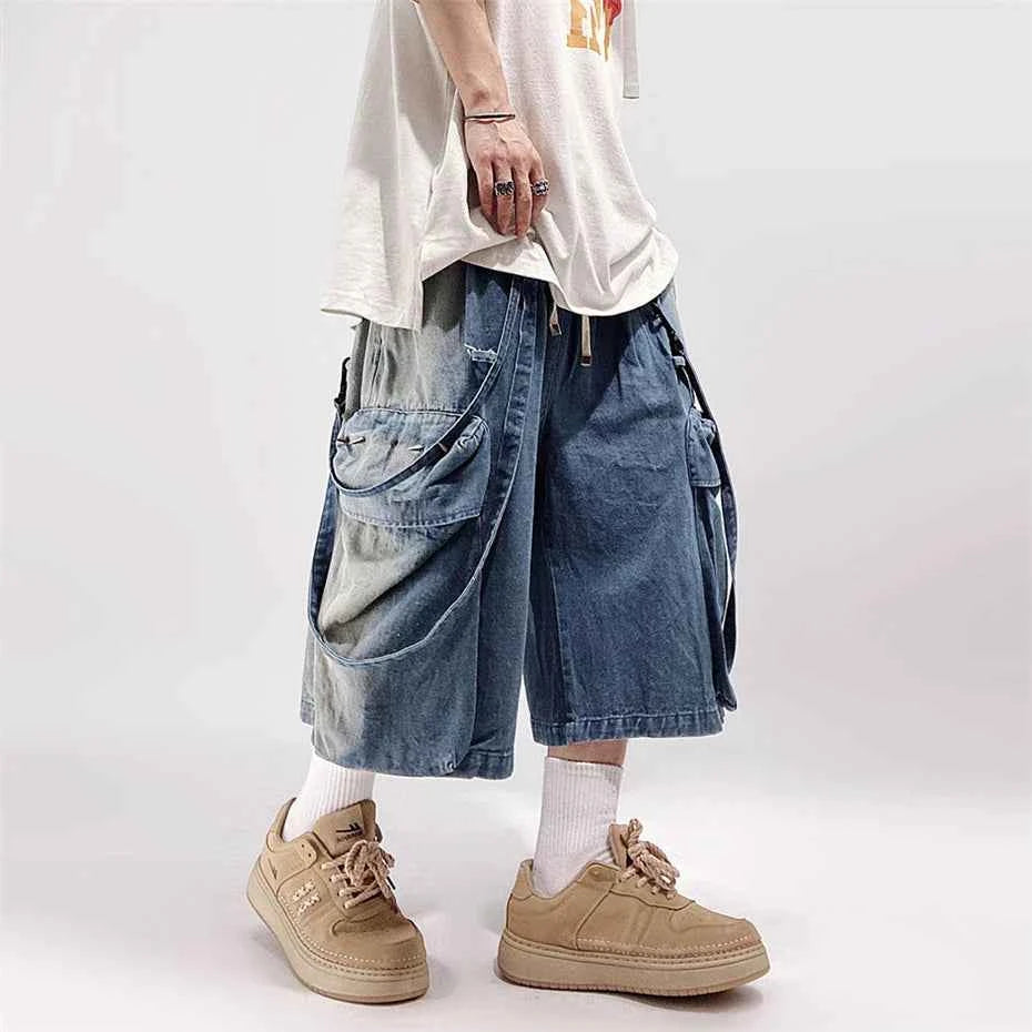 Vintage Denim Hip Hop Rivet Jorts