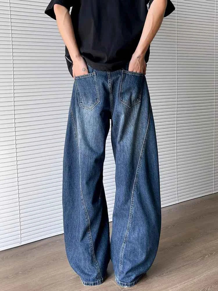 Work & Play Ripped Blue Baggy Stacked Jeans
