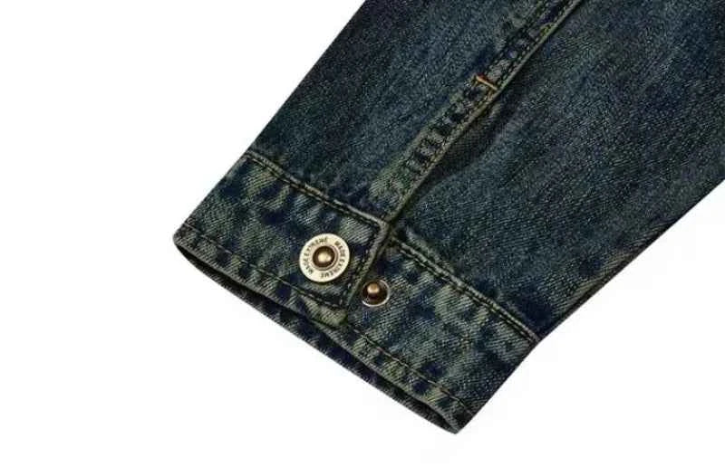 Streetwear American Style Old Washed Denim Jacket