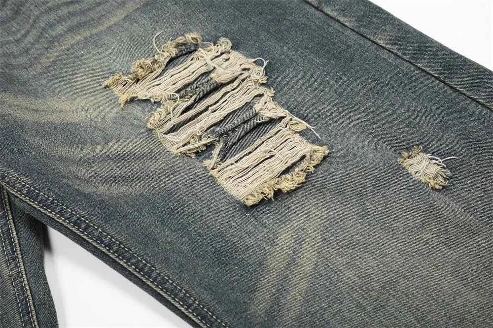 Y2K Vintage Distressed Ripped Wide Leg Jeans