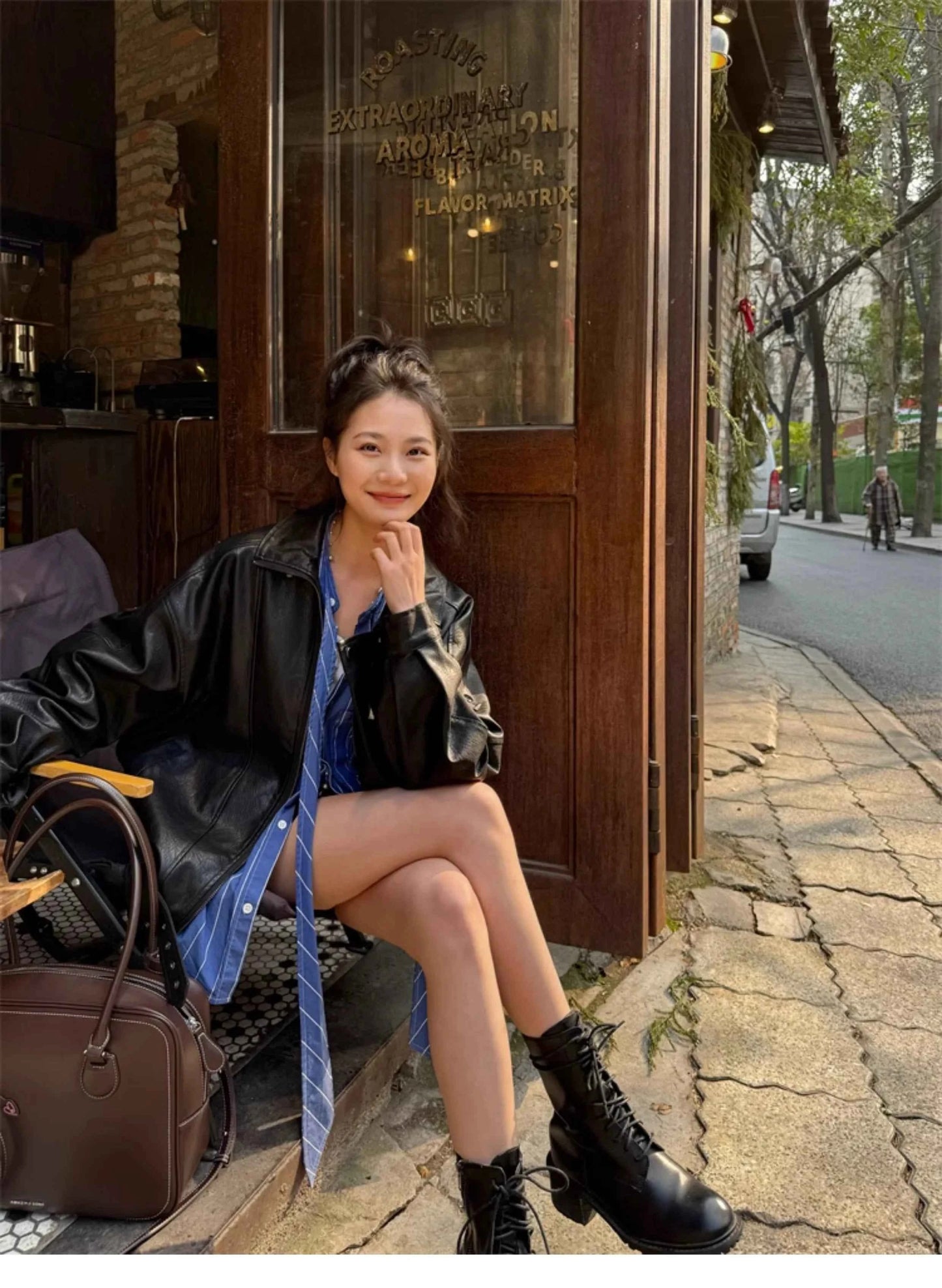 Women Cool Spring Black Leather Jacket