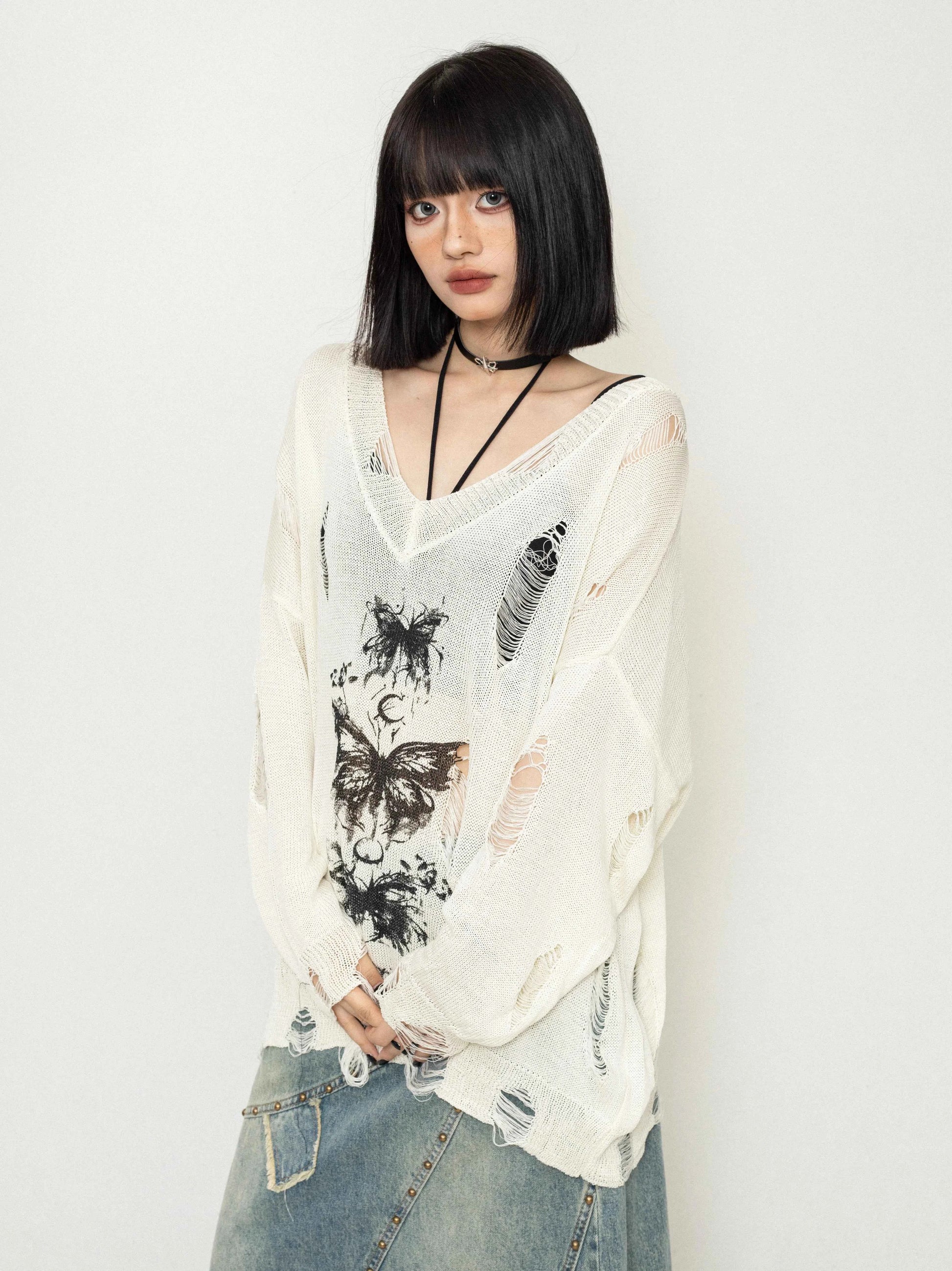 Cozy Hollow Knit Long Sleeve Sweater