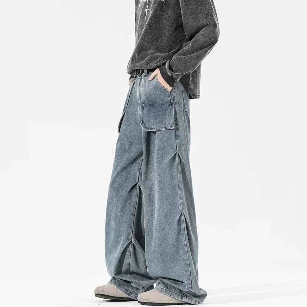 Retro Washed American Style Simple Loose Jeans