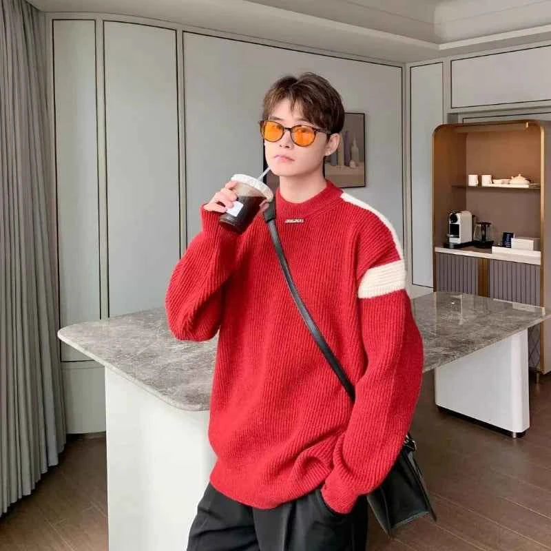 Streetwear Korean Style Round Neck Knit Sweater
