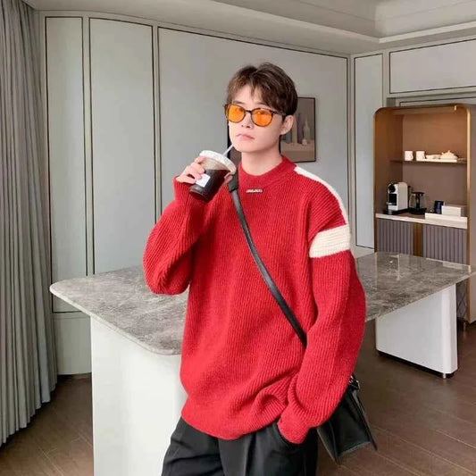 Streetwear Korean Style Round Neck Knit Sweater