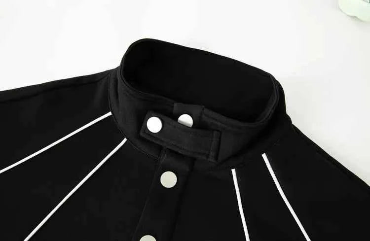 Streetwear American Style Polo Collar Sweatshirt