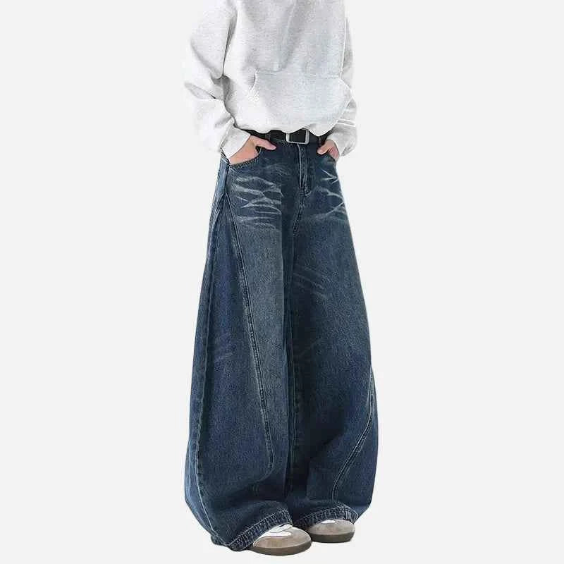Y2K Lightning Print Loose Fit Wide Leg Jeans