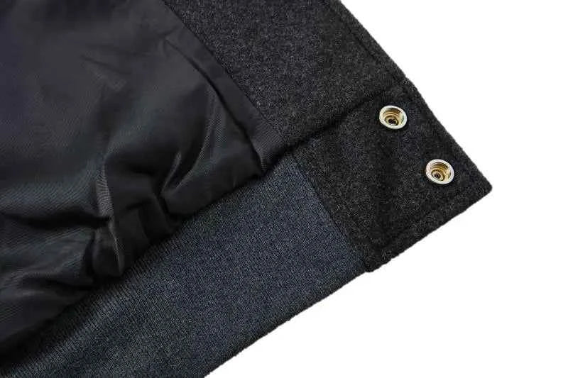Embroidered Woolen Splice Hip Hop Varsity Jacket