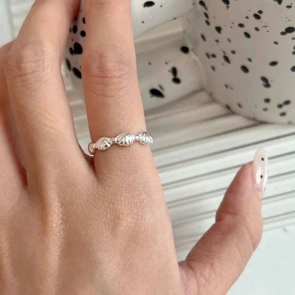 Sterling Silver Shell Irregular Design Ring