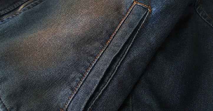 Durable Rustic Dyed Loose Zipper Denim Jacket
