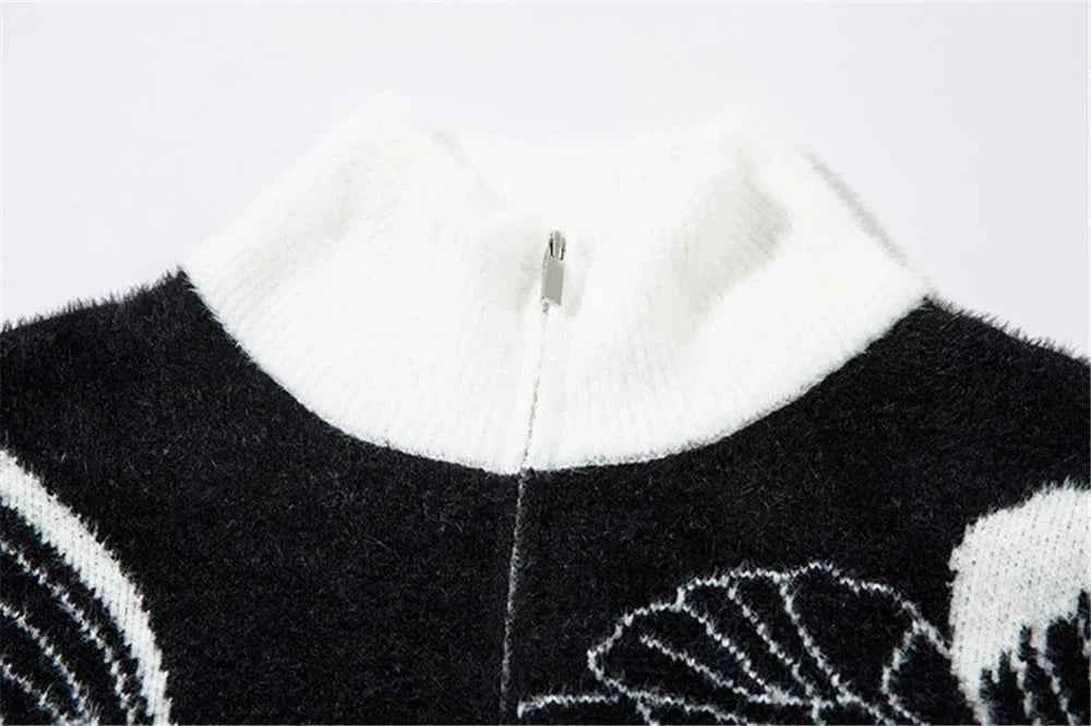 Plush Butterfly Graphic Cool Knitwear Cardigan