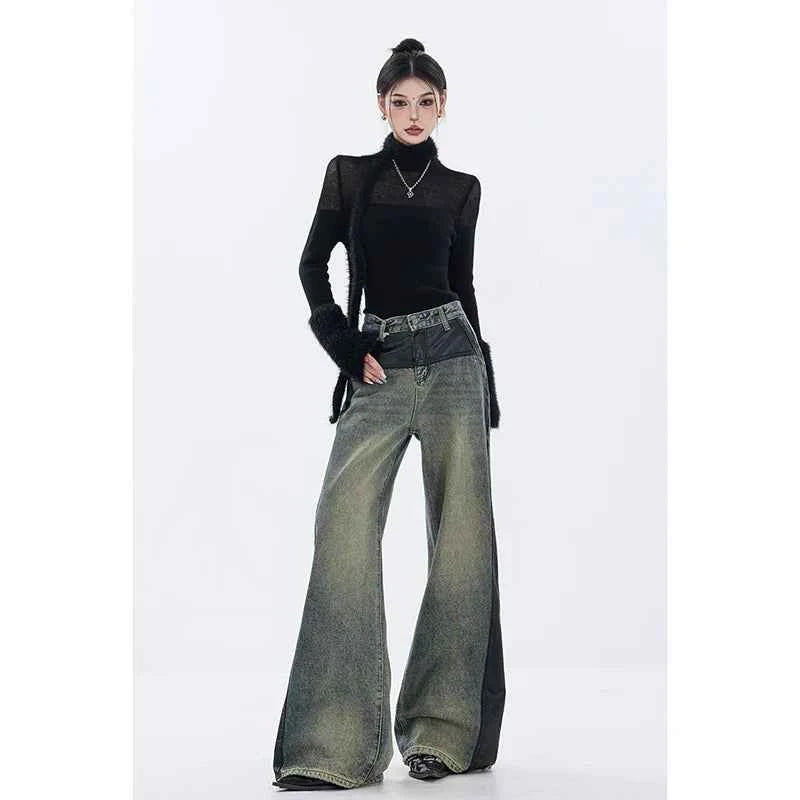 Women Hip Hop Retro High Quality Vintage Blue Jeans