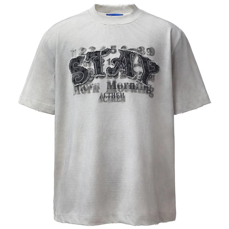 Rivet Patchwork Oversized Unisex T-Shirts