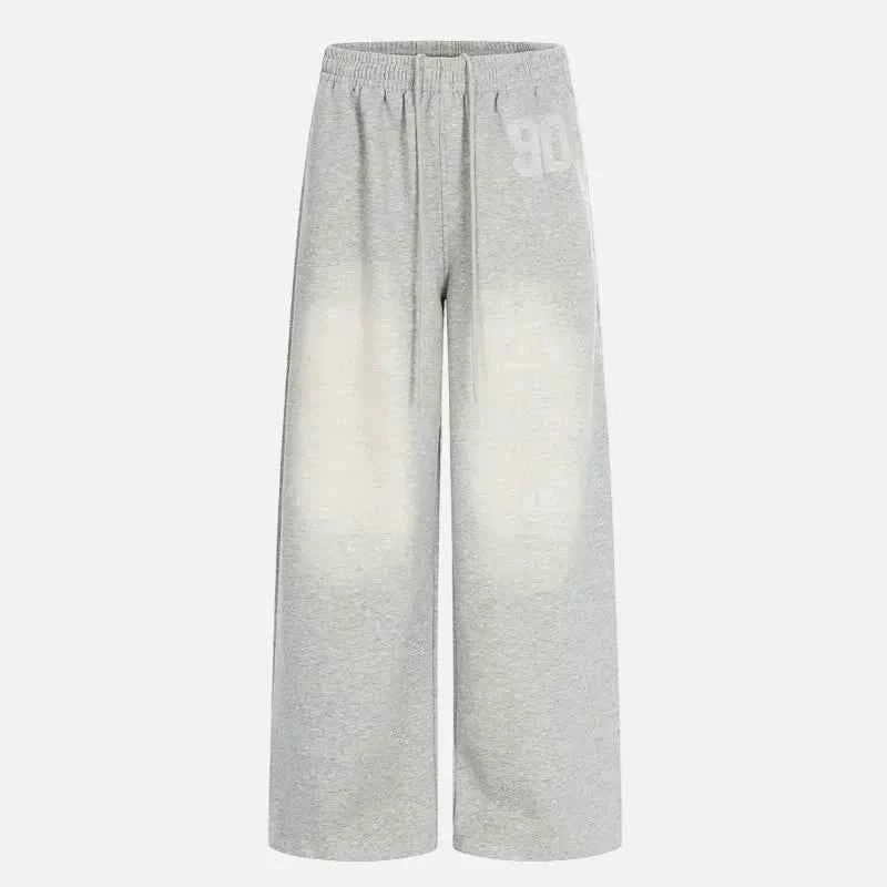 Retro Gradient Letter Printed Sports Sweatpants
