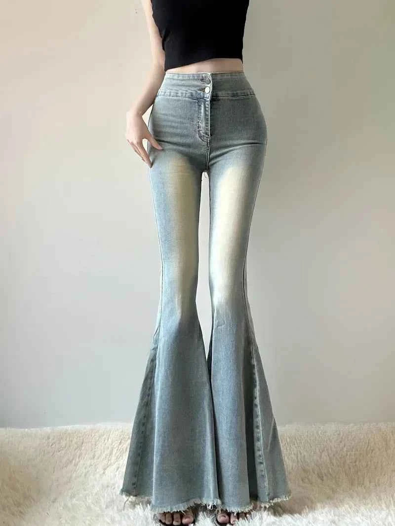 Women Flattering Stretch Flare Jeans