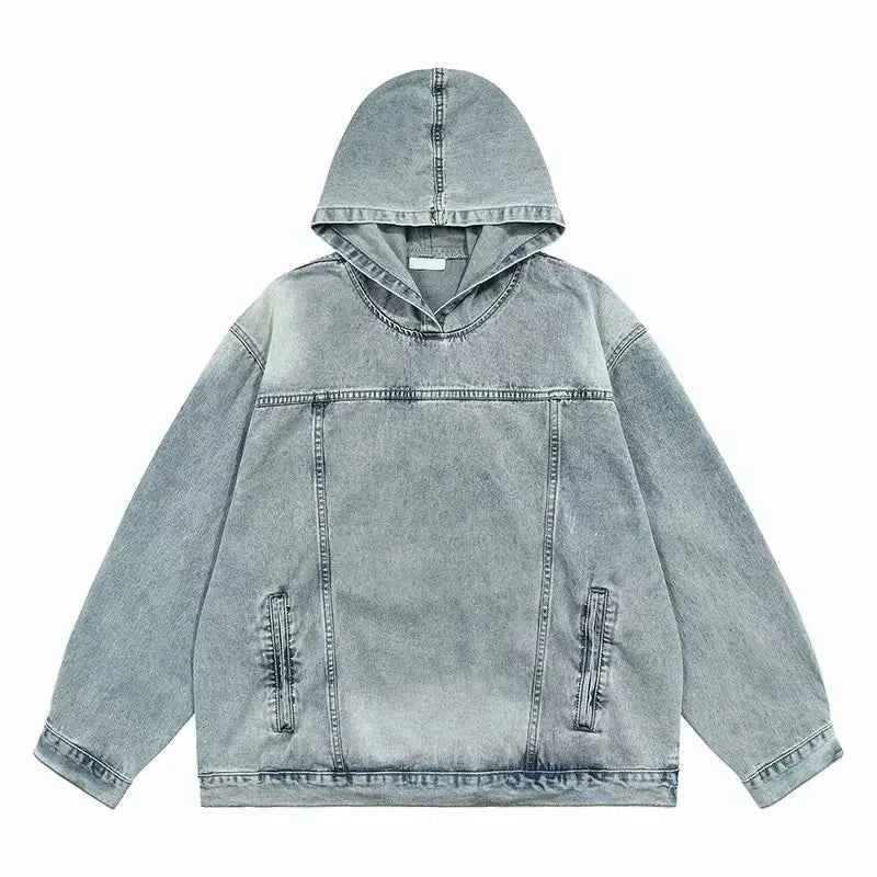 Retro American Style Couple Denim Hoodie