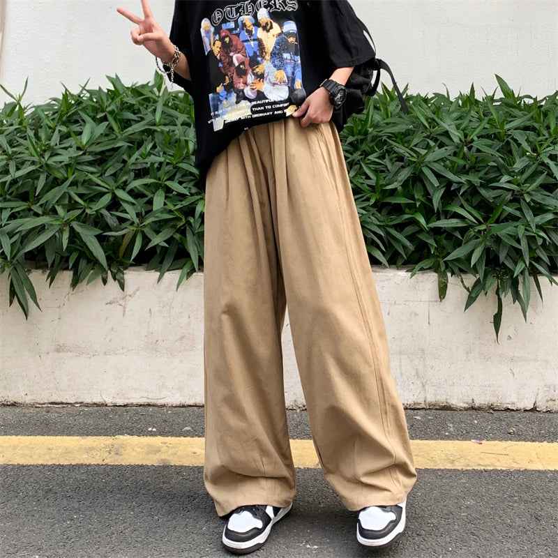 Versatile Loose Straight Cotton Wide Leg Pants