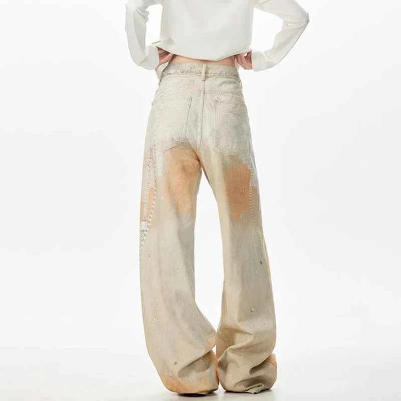 Utility Vibe 3D Printed Straight Wide Jeans
