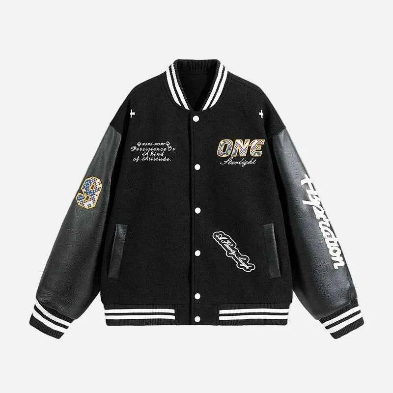 Casual Korean Style Loose Baseball Varsity Jacket