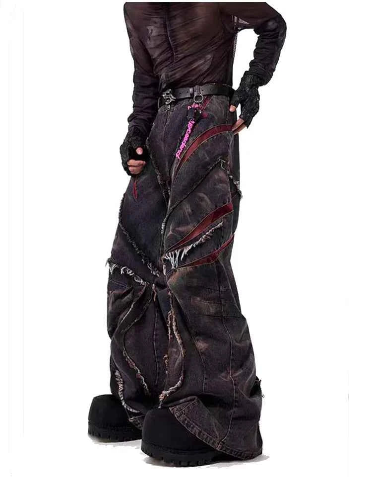 Heavy Industry Snowflake Stitch Mesh Jeans