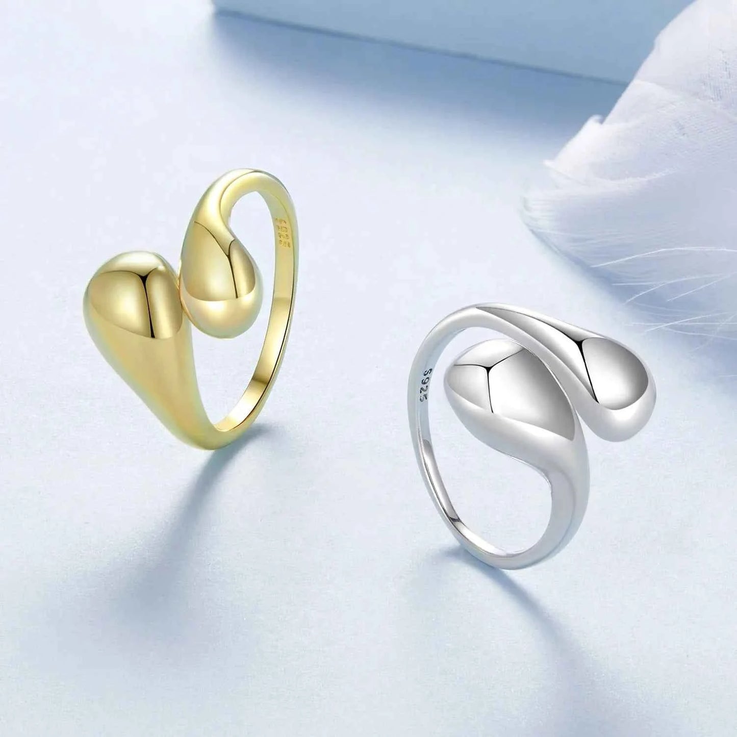 Chunky Water Droplet Sterling Silver Ring