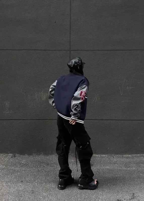 Effortless Embroidered Baseball Varsity Jacket