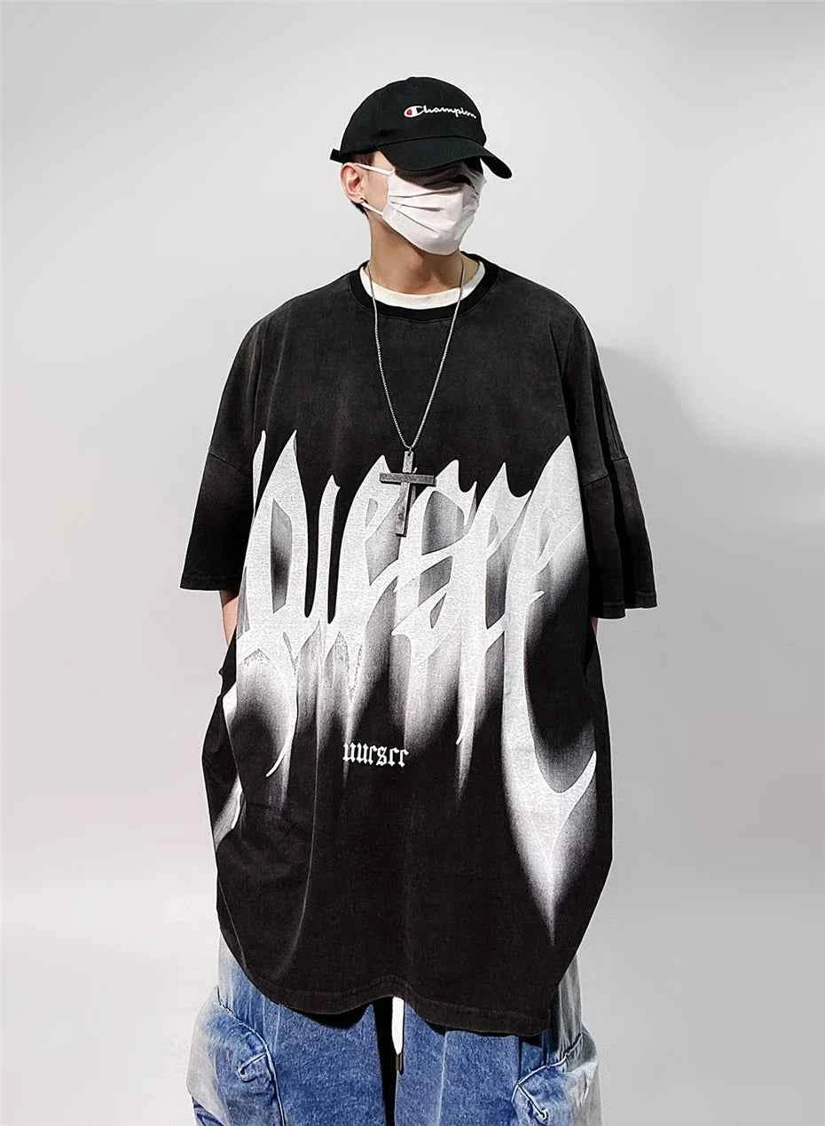 Vintage Streetwear Oversized Punk Print T-Shirt