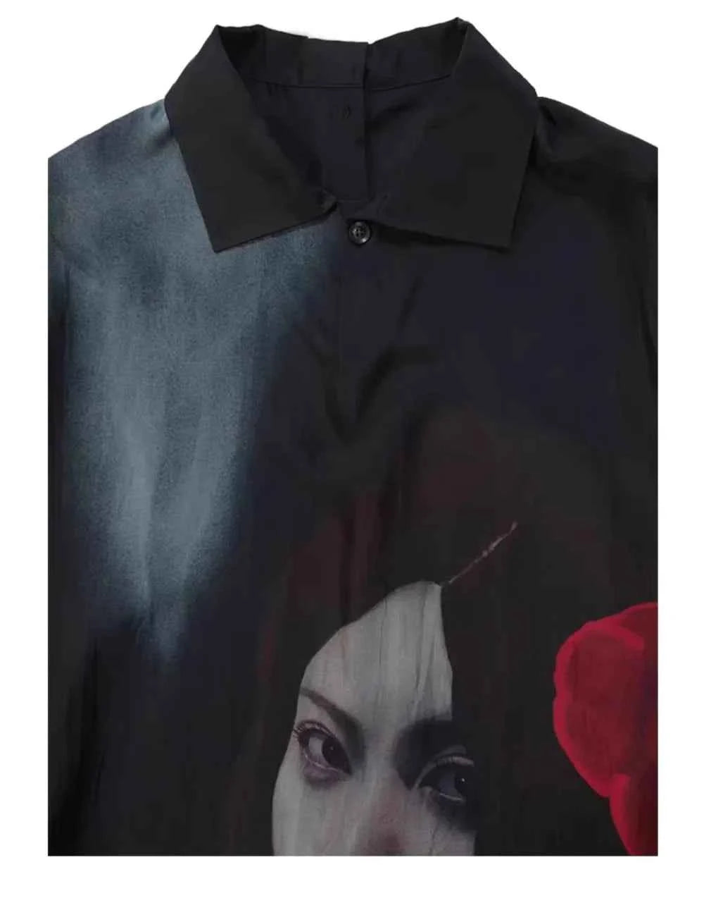 Versatile Dark Black High-End Loose Casual Shirt