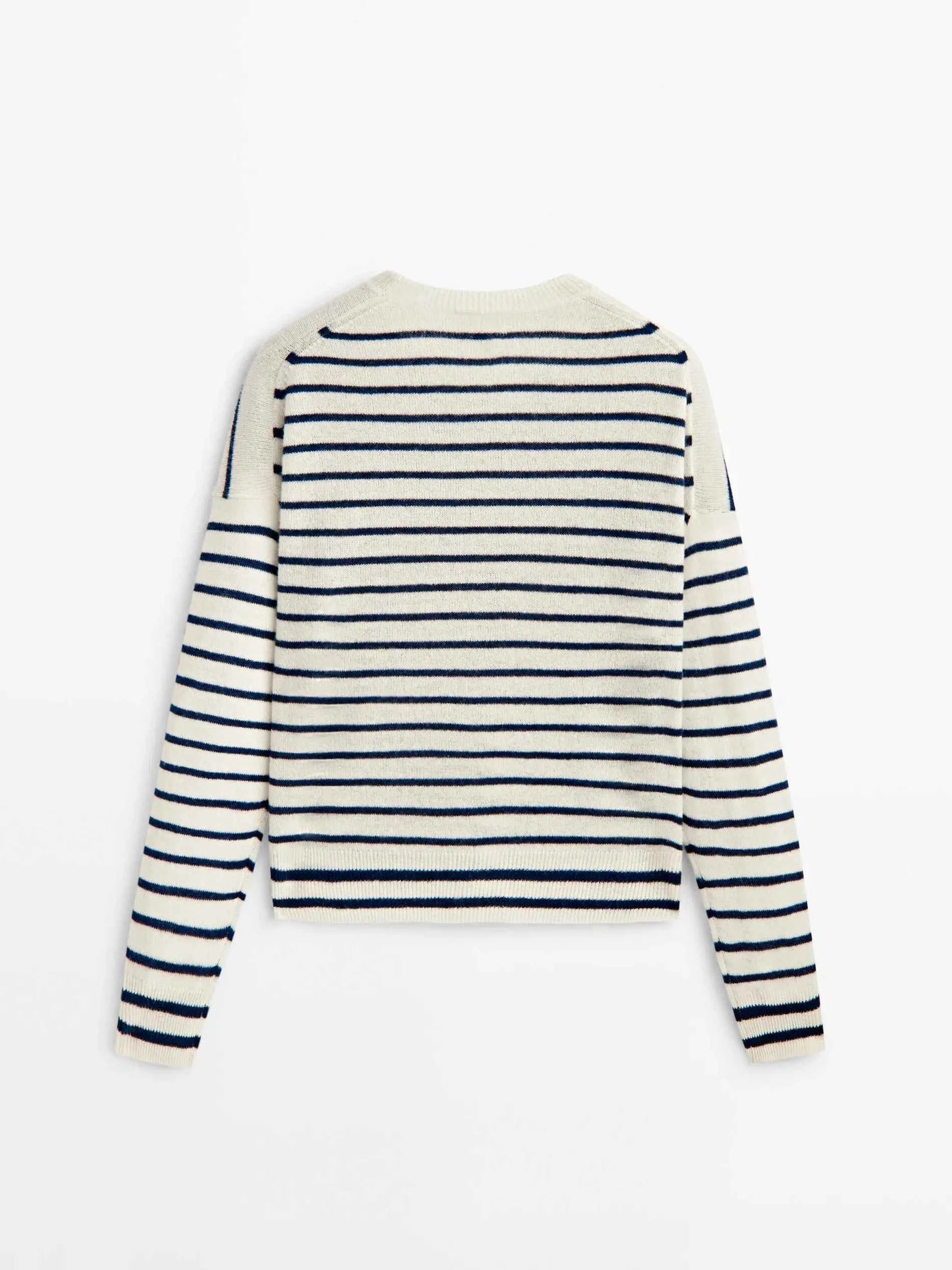 Women Retro Ethereal Stripe Crew Neck Sweater