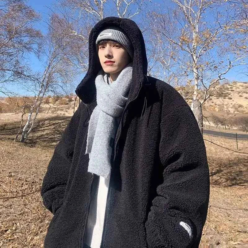 Men's Retro Warm Korean Style Lambhair Winter Jacket