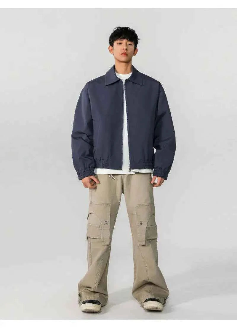 Classic Solid Color Casual Zip-Up Jacket