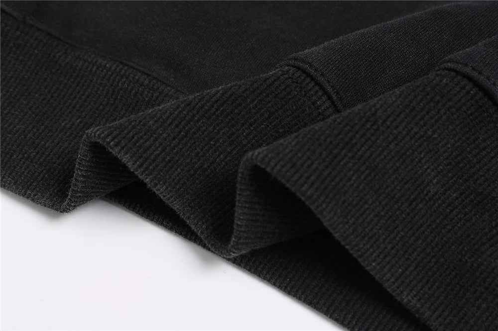 Y2K Gothic Rivet Printed Black Casual Hoodie
