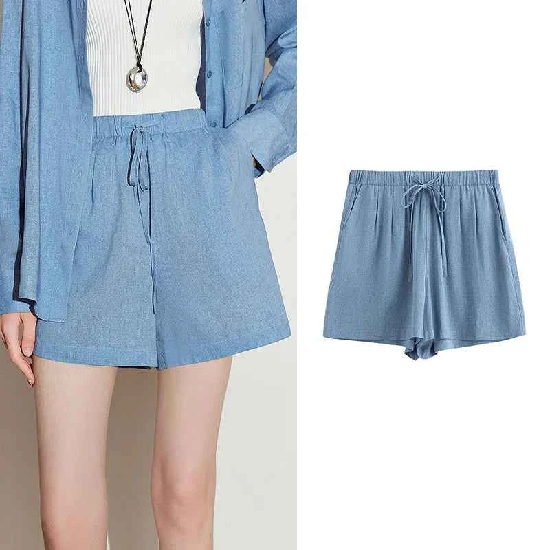Women Stylish Casual Blue Short