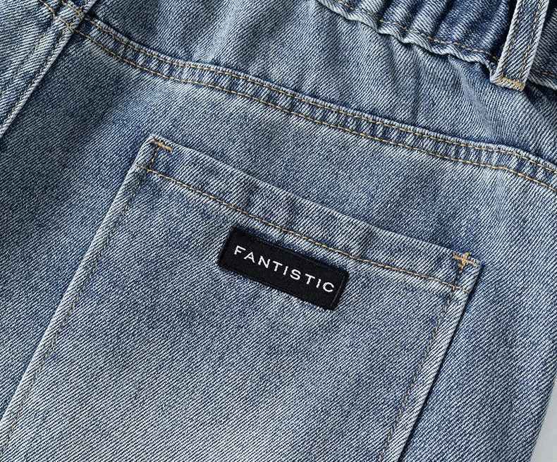 Y2K Trendy Loose Fit Elastic Waist Jeans