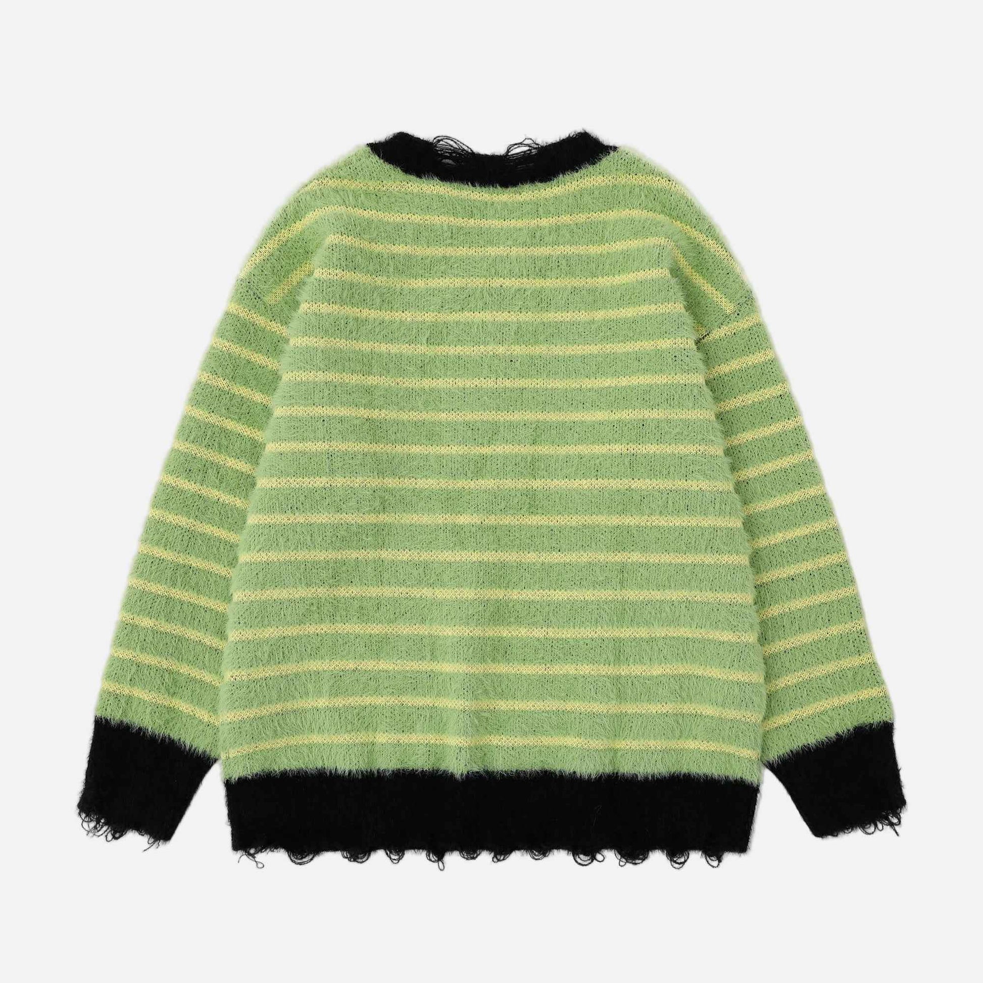 Cozy Striped with Scarf Knitwear Sweater