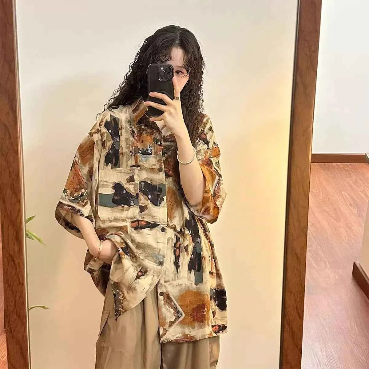 Retro Floral Hong Kong Style Shirt