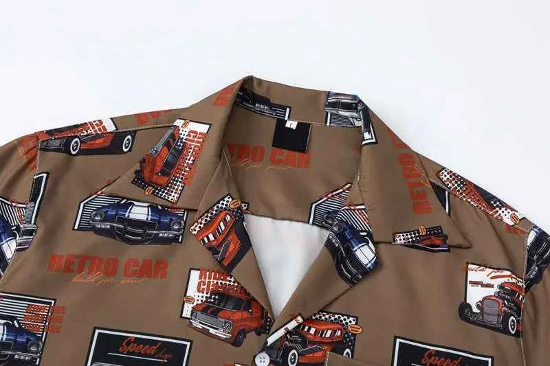 Y2K Retro Vintage Car Graphic Printed Race Shirt