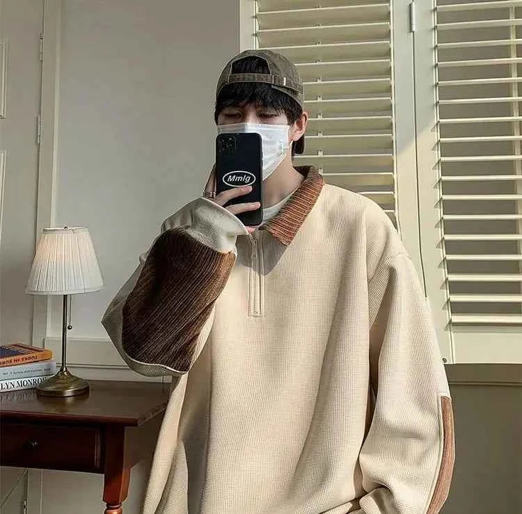 Y2K Warm Loose Half Zipper Sweatshirt