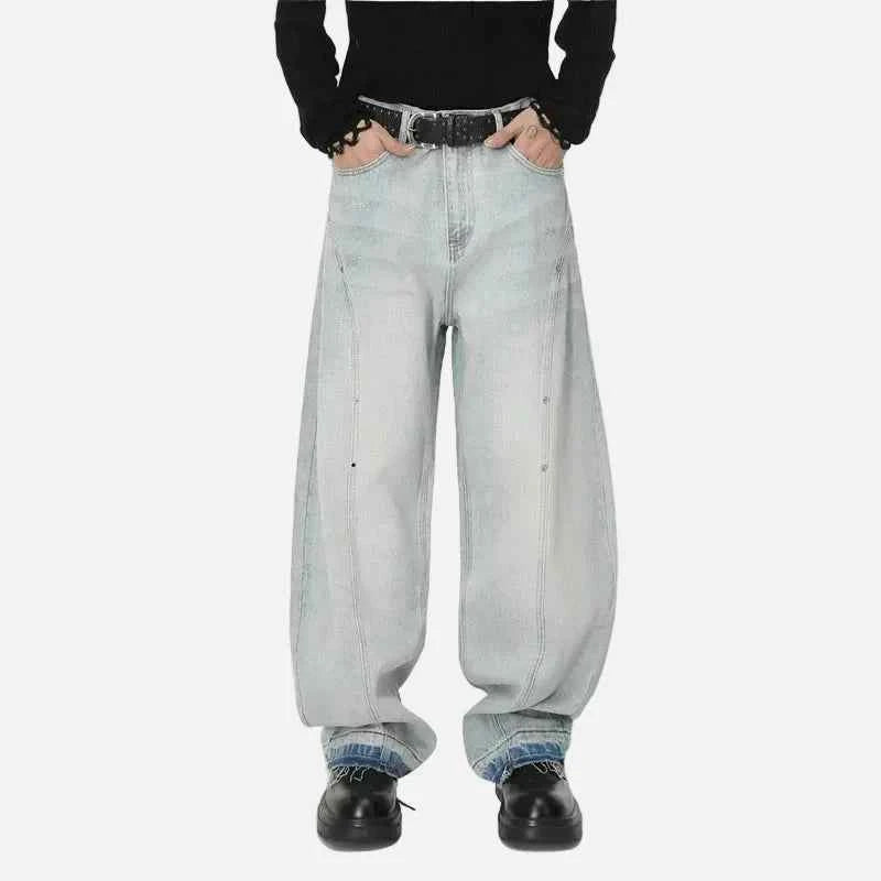 Trendy Casual Distressed Wide Leg Denim Jeans