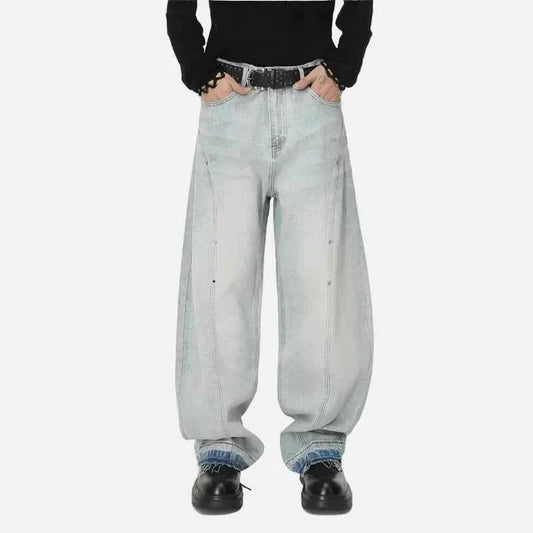 Trendy Casual Distressed Wide Leg Denim Jeans